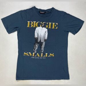The Notorious BIG Biggie Smalls King Of New York Graphic T-shirt Women XS Blue